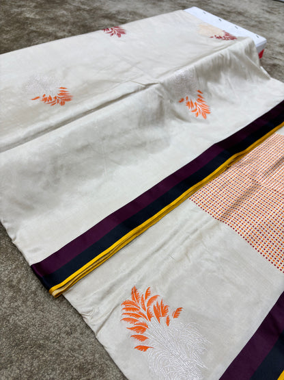 Banarasi Pure Katan Silk Kadhwa Minakari Buta Saree with Satin Border