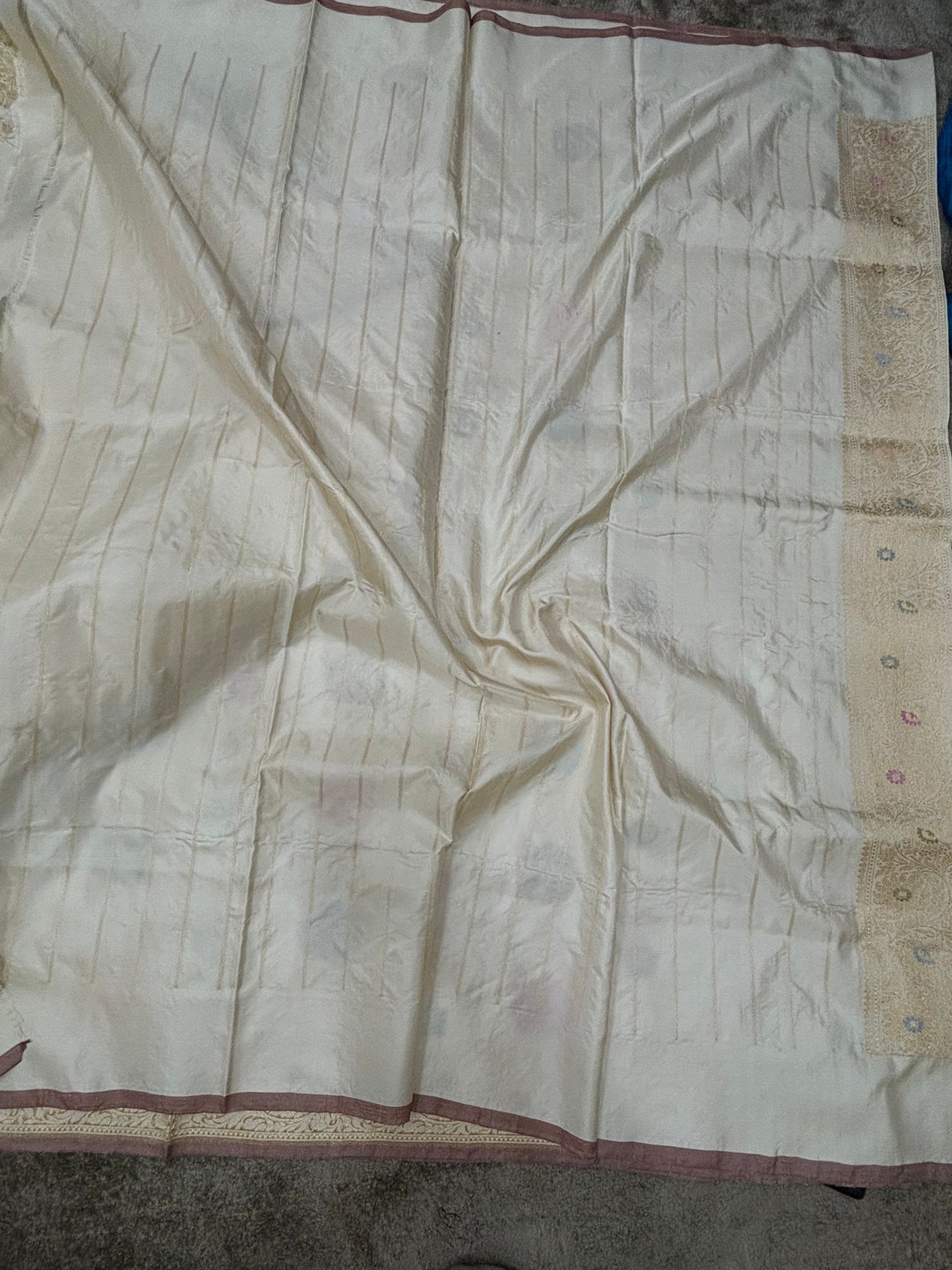 PURE KATAN SILK IVORY ULTRA ALLOVER TILFI MINAKARI JAAL 