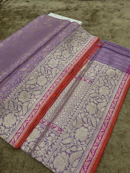 Traditional Banarasi Pure Katan Silk Tanchoi with Kadhwa Weave