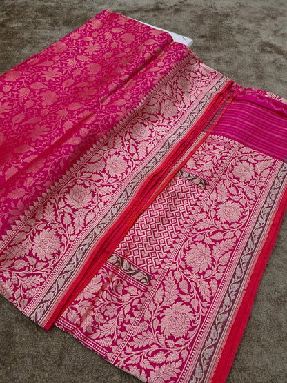 PURE KATAN SILK BANARASI HANDLOOM KADHWA PALLU AND BORDER BROCADE SAREE