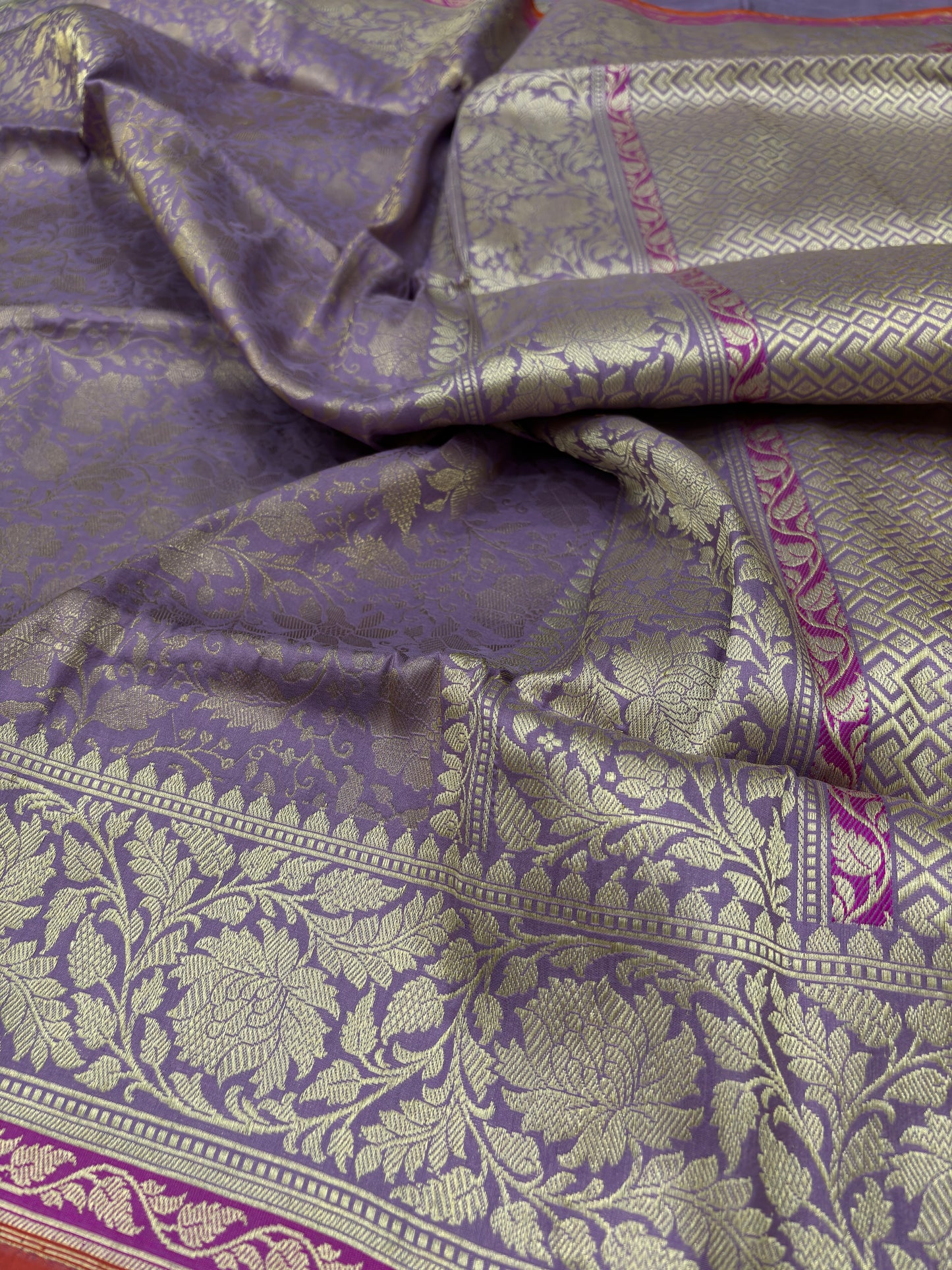 Traditional Banarasi Pure Katan Silk Tanchoi with Kadhwa Weave