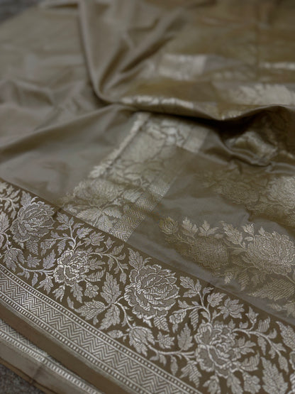 Banarasi Pure Katan Silk Designer with Satin Border Kadhwa Weave