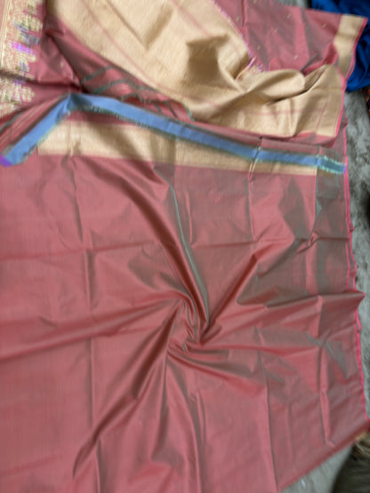 Pure Banarasi Katan Silk Saree with Ultra-Rich Shaded Minakari Border and Allover Buti