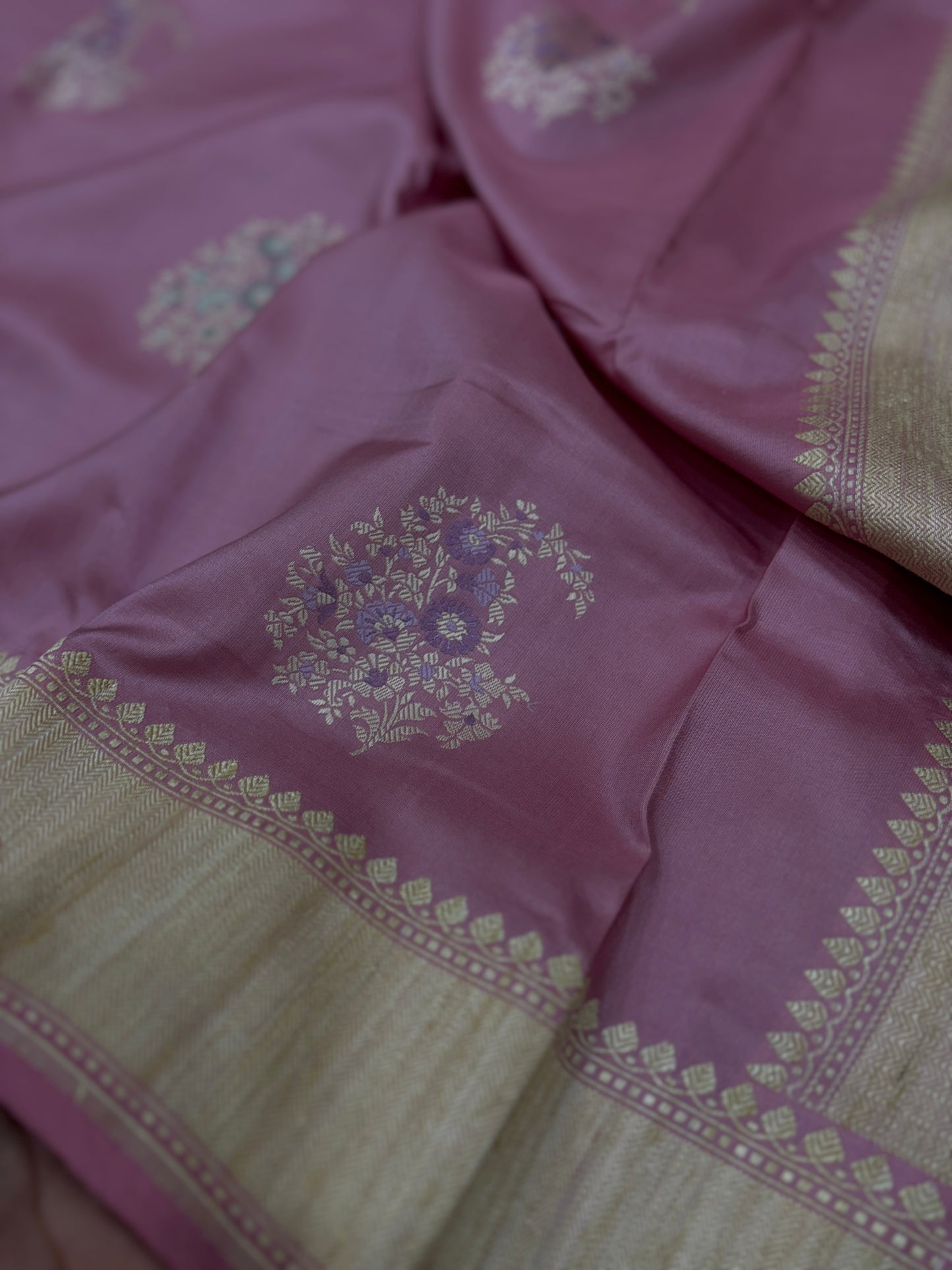 Pure Pink Banarasi Katan Silk Kadwa Handloom Saree