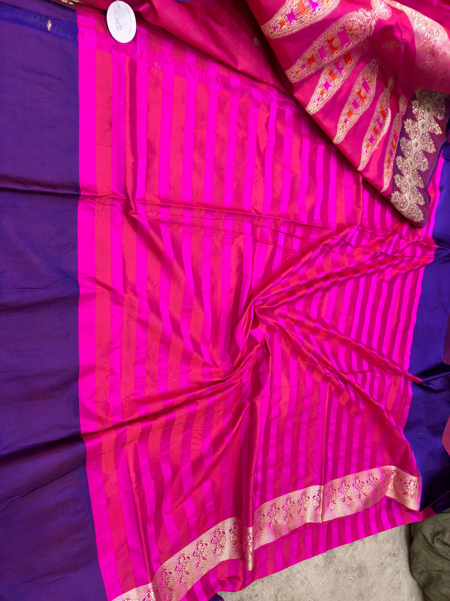 Pure Banarasi Katan Silk Saree with Ultra-Rich Kadhwa Pallu and Satin Border