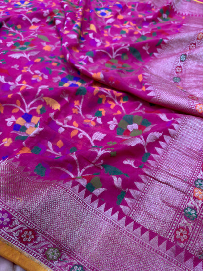 PURE COTTON JAMDANI INSPIRED HANDLOOM CUTWORK WEAVING SAREW WITH MINAKARI JAAL