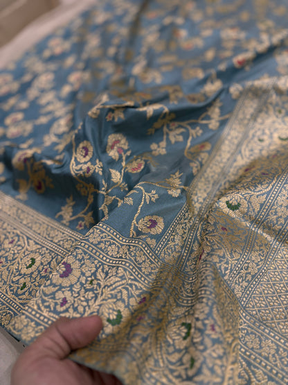 Pure Banarasi Katan Silk With allover Meenakari