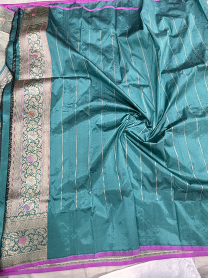 Pure katan Banarasi Saree With meenakari and jaal work