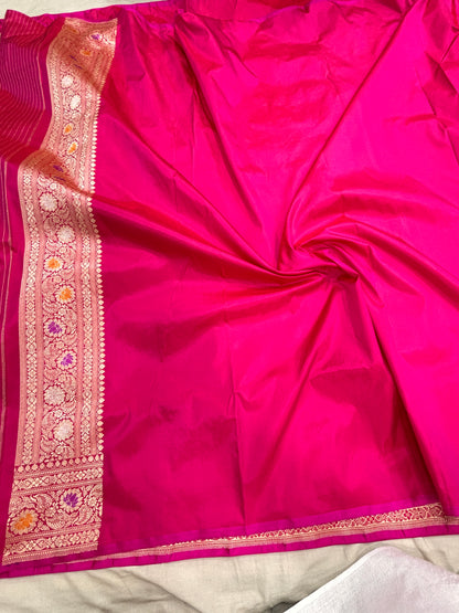 mughal pure brocaed katan silk with meenakari work saree