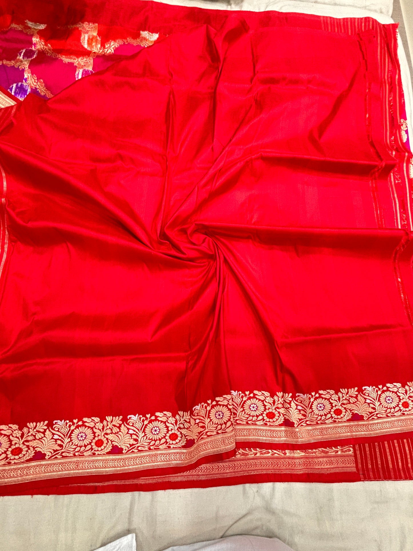 Pure Katan Silk Saree in Bridal with all Over Meenakari Work