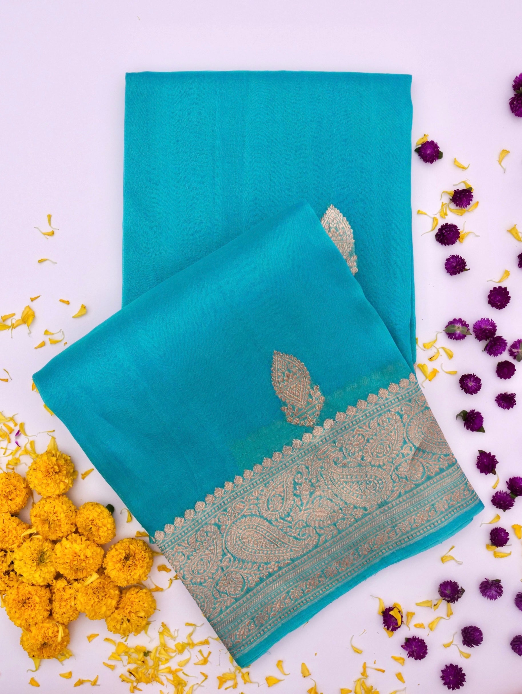 Handloom Banarasi Pure Kora Organza Saree