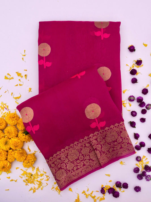 Handloom Banarasi Pure Kora Organza Saree