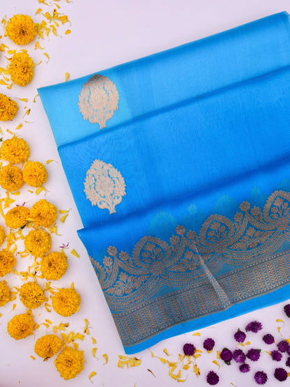 Handloom Banarasi Pure Kora Organza Saree