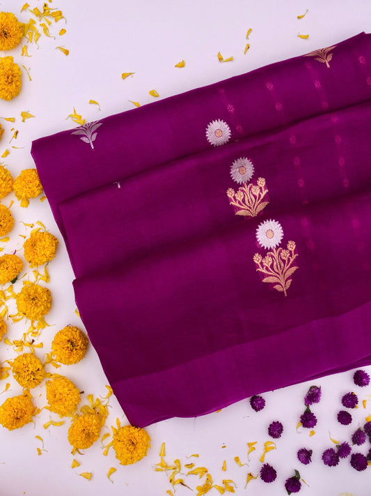 Handloom Banarasi Pure Kora Organza Saree