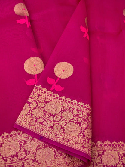 Handloom Banarasi Pure Kora Organza Saree